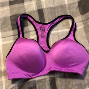 Pink sports bra